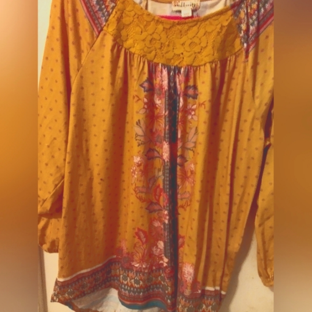 Unity World Wear gold mandala blouse